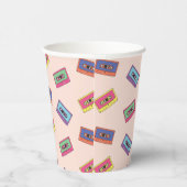 Gobelets En Papier Motif de bande audio Retro Neon (Droite)