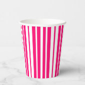 Gobelets En Papier Motif de bandes verticales rose blanc (Droite)