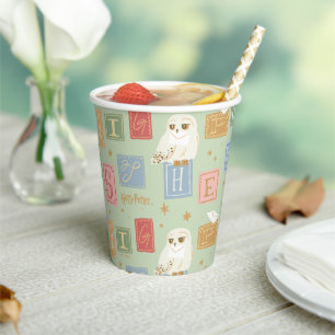 Gobelets En Papier Motif de bloc de lettres de Hedwig Post