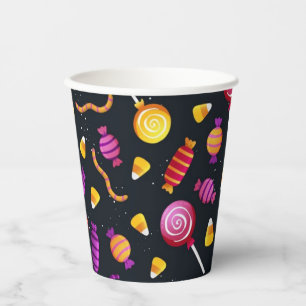 Gobelets En Papier Motif de bonbons d'Halloween