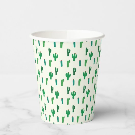 Gobelets En Papier Motif de cactus vert brillant (Gauche)