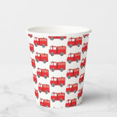 Gobelets En Papier Motif de camion-feu rouge (Verso)