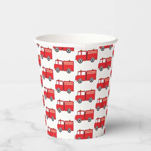 Gobelets En Papier Motif de camion-feu rouge (Droite)