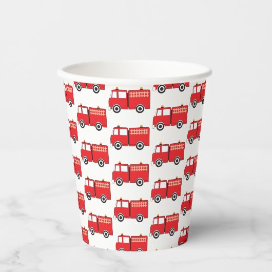 Gobelets En Papier Motif de camion-feu rouge (Recto)