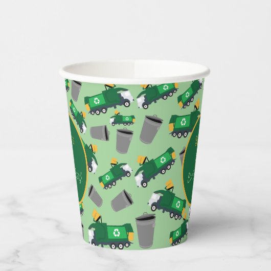 Gobelets En Papier Motif de camion-poubelle customisé (Gauche)