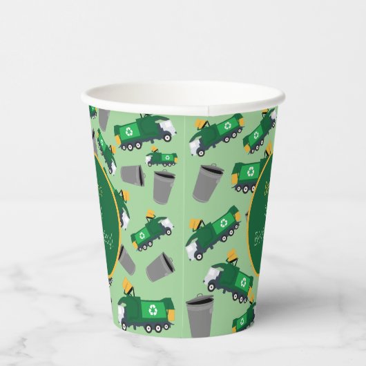 Gobelets En Papier Motif de camion-poubelle customisé (Droite)