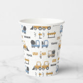 Gobelets En Papier Motif de camions de construction colorés (Droite)