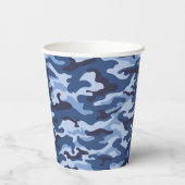 Gobelets En Papier Motif de camouflage bleu foncé (Verso)