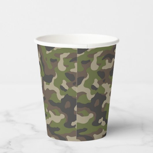 Gobelets En Papier Motif de camouflage vert (Droite)