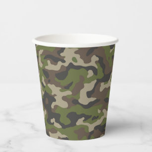 Gobelets En Papier Motif de camouflage vert