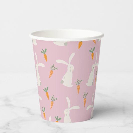 Gobelets En Papier Motif de carottes de lapin mignon (Verso)