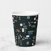 Gobelets En Papier Motif de carte de circuit informatique (Gauche)