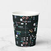 Gobelets En Papier Motif de carte de circuit informatique (Droite)