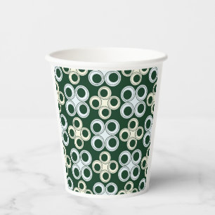 Gobelets En Papier Motif de cercles rétro géométriques