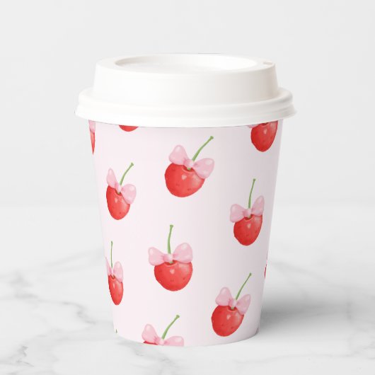 Gobelets En Papier Motif de cerise douce (Recto)