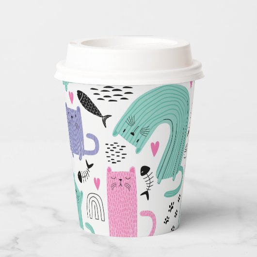 Gobelets En Papier Motif de chats mignons (Verso)