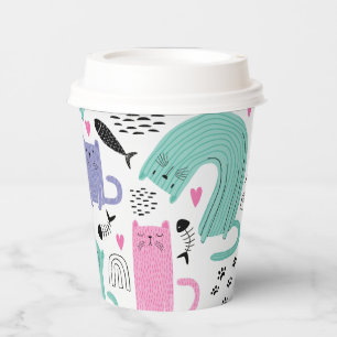 Gobelets En Papier Motif de chats mignons
