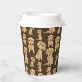 Gobelets En Papier Motif de chien Brown labradoodle doré (Droite)