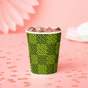Gobelets En Papier Motif de coeurs de tableau de bord en Lime Green
