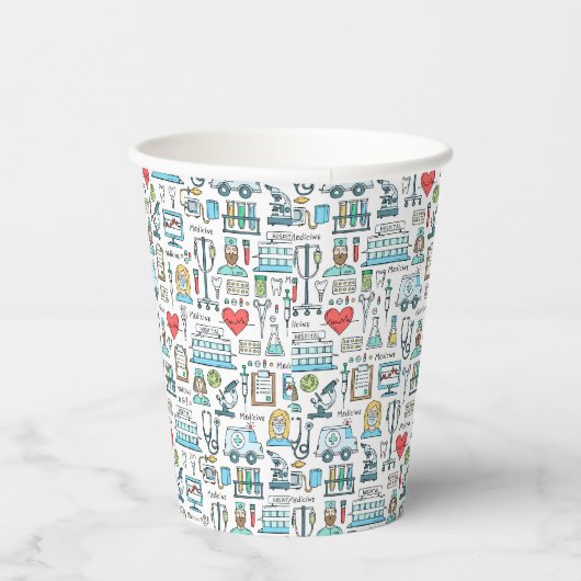 Gobelets En Papier Motif de conception Médicale (Droite)