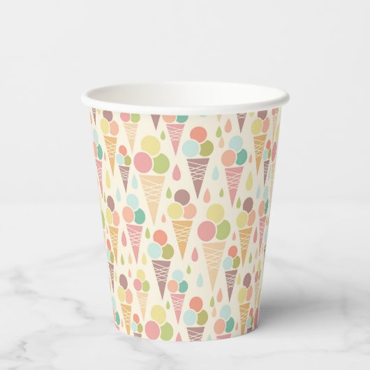 Gobelets En Papier Motif de cônes glacés (Verso)