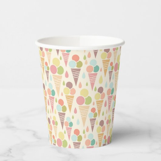 Gobelets En Papier Motif de cônes glacés (Gauche)