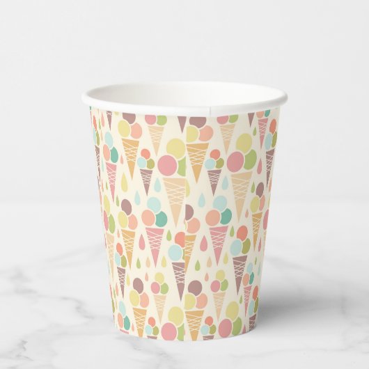 Gobelets En Papier Motif de cônes glacés (Droite)