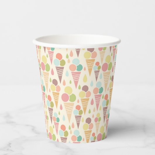 Gobelets En Papier Motif de cônes glacés (Recto)