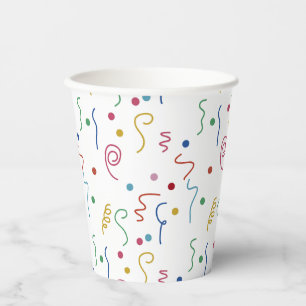 Gobelets En Papier Motif de Confettis de Fête Colorés