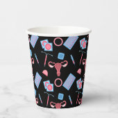 Gobelets En Papier Motif de contraception féministe (Gauche)