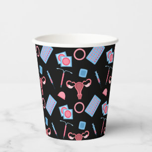 Gobelets En Papier Motif de contraception féministe