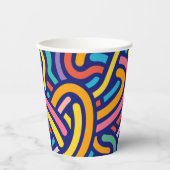 Gobelets En Papier Motif de couleur joyeux (Recto)