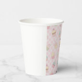 Gobelets En Papier Motif de cupcakes mignons en gingham rose pastel (Droite)
