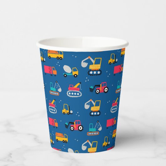 Gobelets En Papier Motif de déplacement de construction mûre (Gauche)