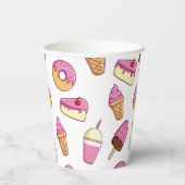 Gobelets En Papier Motif de dessert pour dent sucrée (Verso)