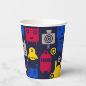 Gobelets En Papier Motif de dessin de robots (Verso)