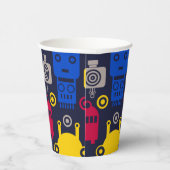 Gobelets En Papier Motif de dessin de robots (Droite)