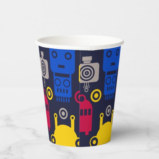 Gobelets En Papier Motif de dessin de robots (Droite)