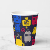 Gobelets En Papier Motif de dessin de robots (Recto)
