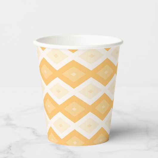 Gobelets En Papier Motif de diamant jaune (Recto)