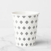 Gobelets En Papier Motif de diamants blanc gris argenté décoratif (Gauche)
