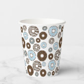 Gobelets En Papier Motif De Donuts, Donuts Bleus, Donuts Brown (Verso)