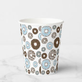 Gobelets En Papier Motif De Donuts, Donuts Bleus, Donuts Brown (Droite)