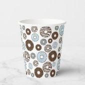 Gobelets En Papier Motif De Donuts, Donuts Bleus, Donuts Brown (Recto)