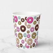 Gobelets En Papier Motif De Donuts, Donuts Colorés, Saupoudrages (Droite)