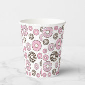 Gobelets En Papier Motif De Donuts, Donuts Roses, Donuts Blancs (Droite)