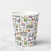 Gobelets En Papier Motif de doodle de Pays-Bas (Verso)