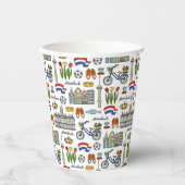 Gobelets En Papier Motif de doodle de Pays-Bas (Recto)
