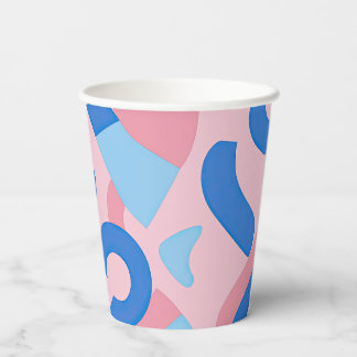 Gobelets En Papier Motif de doodle rose et bleu