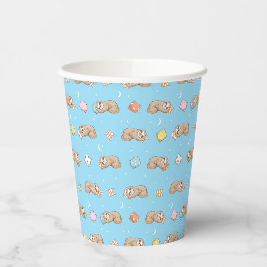 Gobelets En Papier Motif de fentes de temps de sommeil (Gauche)